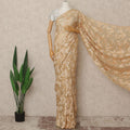 Beige Gold Metallic French Chiffon Saree 5.5 Meters Length 110 Cms Width Lightweight Printed Elegant Party Wear Soft Flowy Fabric Premium Quality Without Blouse Piece-D28713 Regal Fabrics