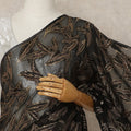 Black Metallic French Chiffon Saree 5.5 Meters Length 110 Cms Width Lightweight Printed Elegant Party Wear Soft Flowy Fabric Premium Quality Without Blouse Piece-D28711 Regal Fabrics