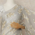 Light Grey Gold Metallic French Chiffon Saree 5.5 Meters Length 110 Cms Width Lightweight Printed Elegant Party Wear Soft Flowy Fabric Premium Quality Without Blouse Piece-D28715 Regal Fabrics