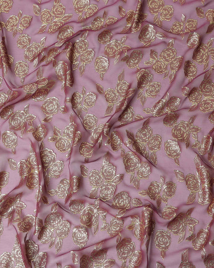 Dusty Rose Silk Chiffon Garbasaar Piece 110cm