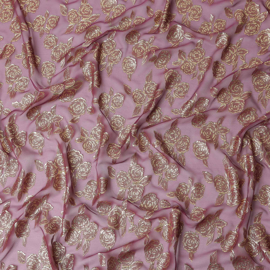Dusty Rose Silk Chiffon Garbasaar Piece 110cm