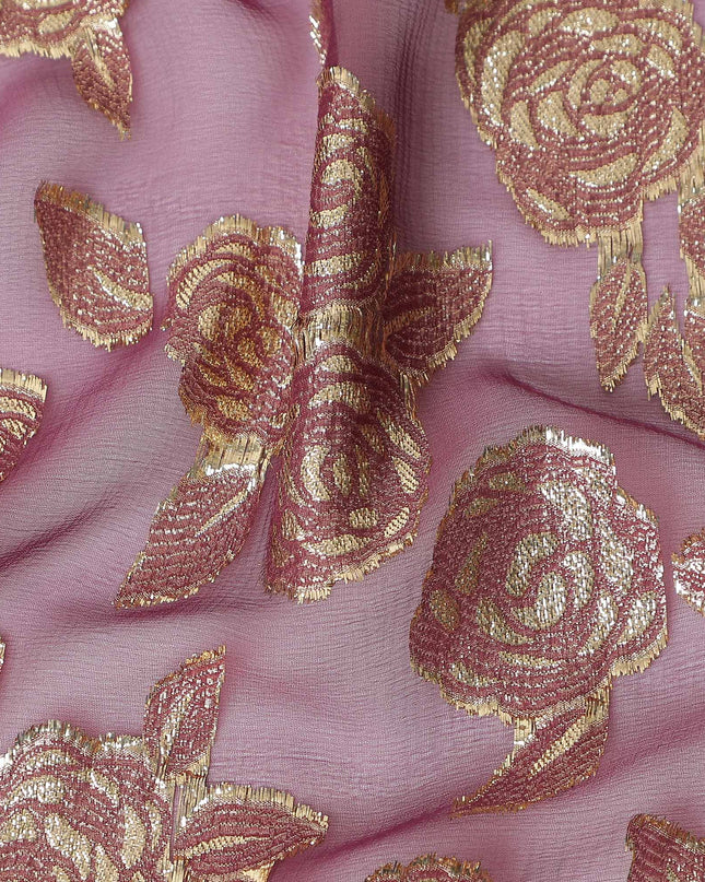 Dusty Rose Silk Chiffon Garbasaar Piece 110cm