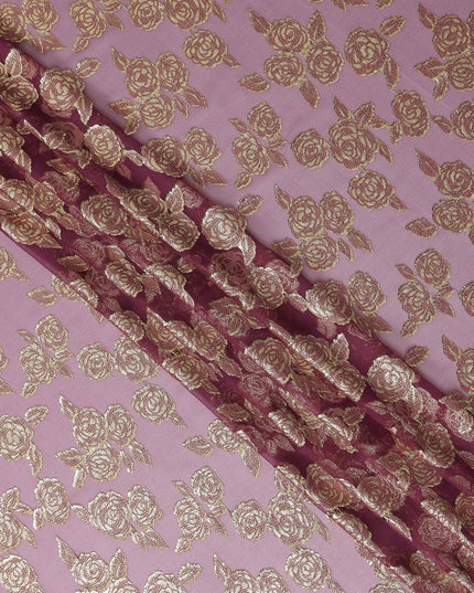 Dusty Rose Silk Chiffon Garbasaar Piece 110cm