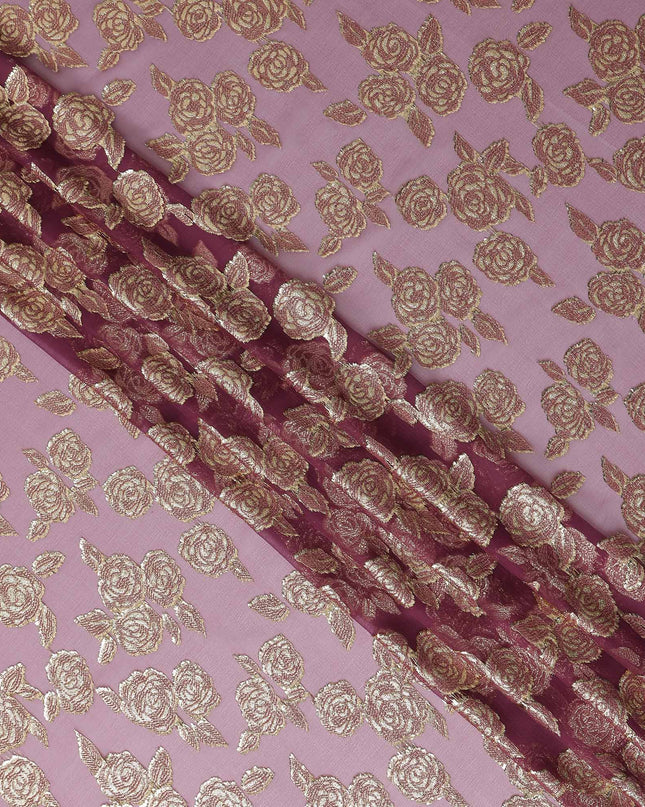 Dusty Rose Silk Chiffon Garbasaar Piece 110cm