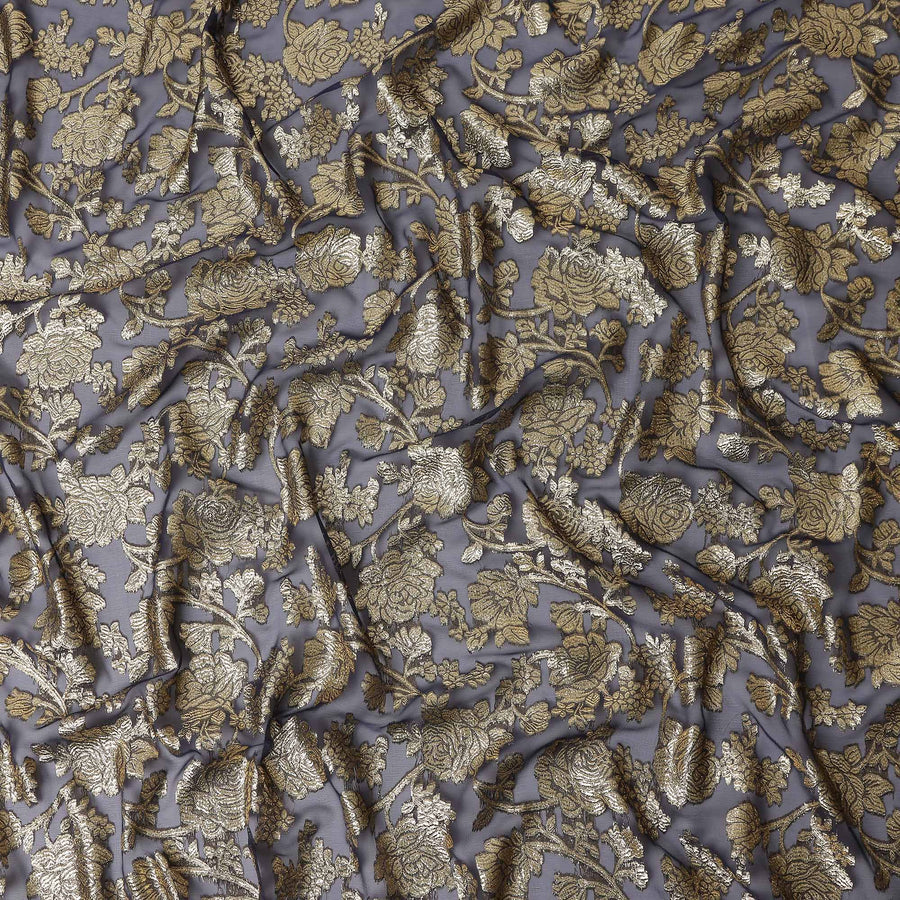 Slate blue Silk Chiffon Garbasaar Piece 110cm