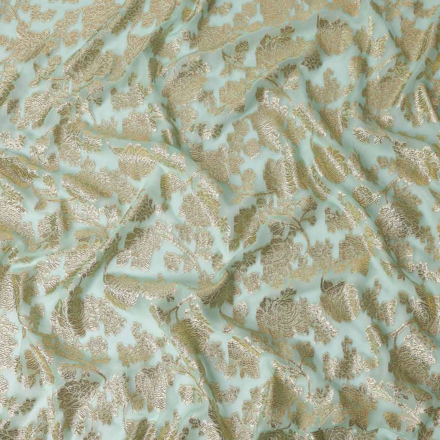 Sage Green Silk Chiffon Garbasaar Piece 110cm