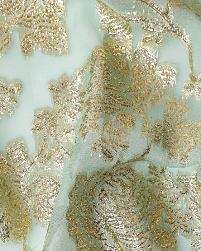 Sage Green Silk Chiffon Garbasaar Piece 110cm
