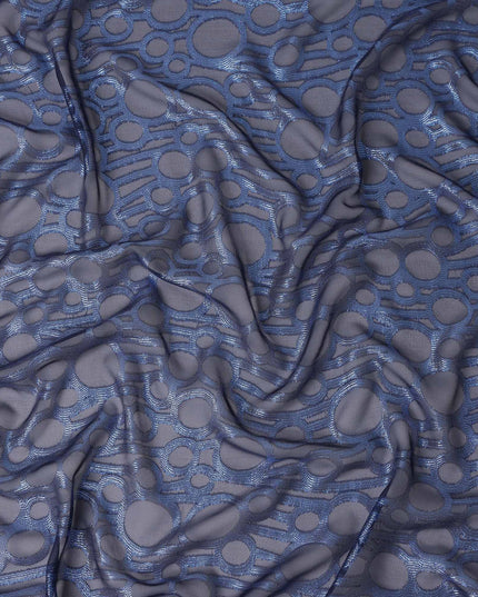Slate Blue Silk Chiffon Garbasaar Piece 110cm