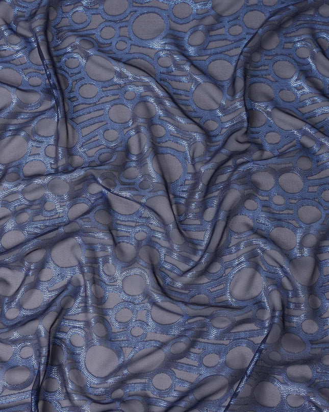 Slate Blue Silk Chiffon Garbasaar Piece 110cm