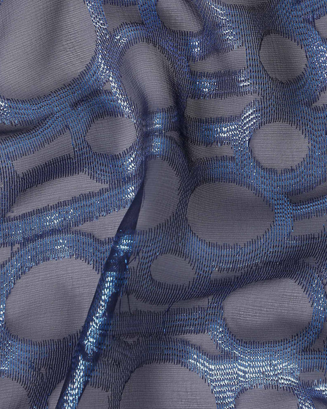 Slate Blue Silk Chiffon Garbasaar Piece 110cm