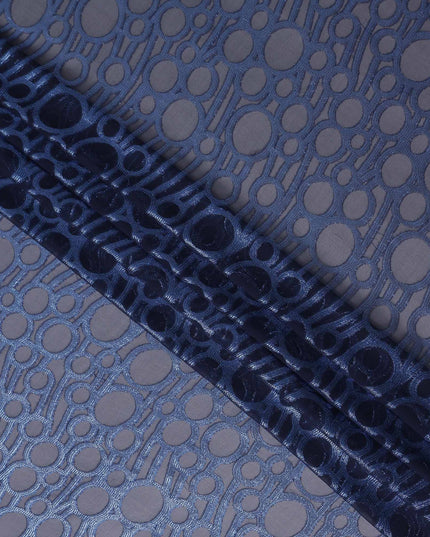 Slate Blue Silk Chiffon Garbasaar Piece 110cm