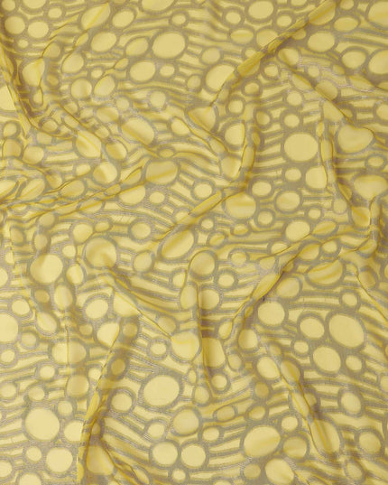 Golden Yellow Silk Chiffon Garbasaar Piece 110cm