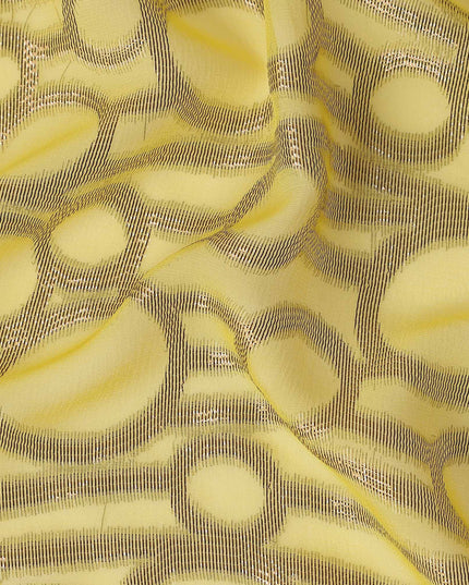 Golden Yellow Silk Chiffon Garbasaar Piece 110cm