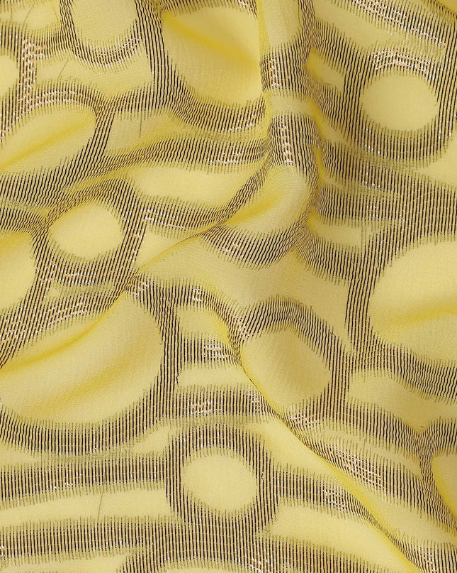 Golden Yellow Silk Chiffon Garbasaar Piece 110cm
