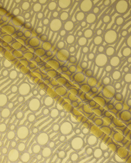 Golden Yellow Silk Chiffon Garbasaar Piece 110cm