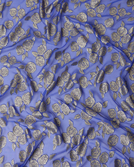 Periwinkle Blue Silk Chiffon Garbasaar Piece 110cm