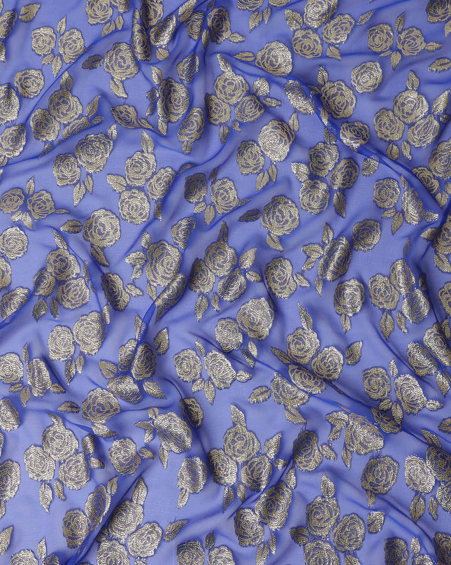 Periwinkle Blue Silk Chiffon Garbasaar Piece 110cm