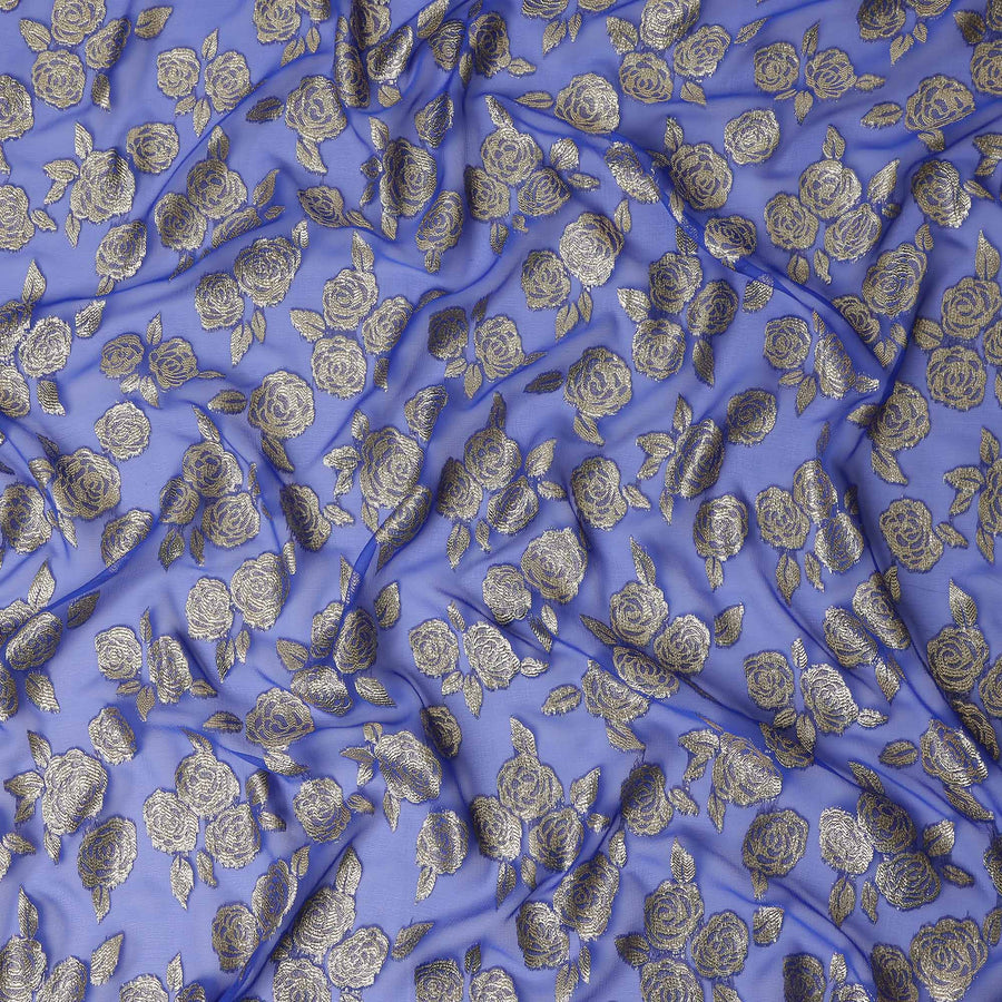 Periwinkle Blue Silk Chiffon Garbasaar Piece 110cm