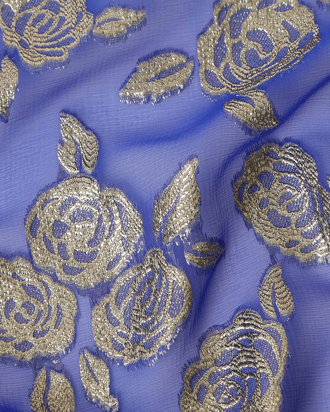 Periwinkle Blue Silk Chiffon Garbasaar Piece 110cm