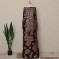 Black Red Floral Fransawi Silk Chiffon Dirac Lurex