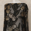 Black Gold Floral Fransawi Silk Chiffon Dirac Lurex