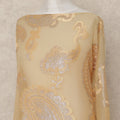 Beige Gold Paisley Fransawi Silk Chiffon Dirac Lurex
