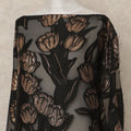 Black Copper Floral Fransawi Silk Chiffon Dirac Lurex