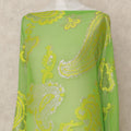 Green Paisley Fransawi Silk Chiffon Dirac Lurex