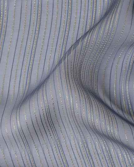 Slate Blue Grey Silk Garbasaar Piece 2m | Regal Fabrics