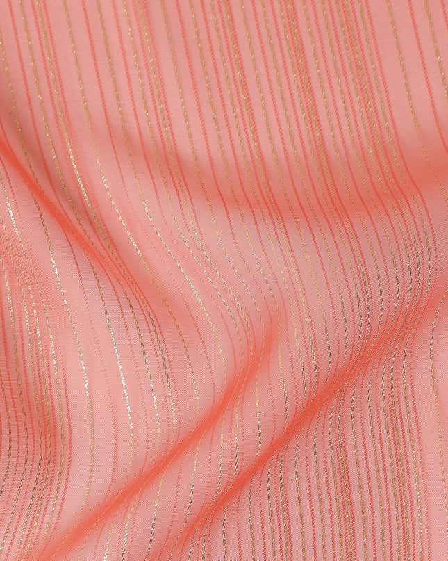 Salmon Peach Silk Garbasaar Piece 2m | Regal Fabrics