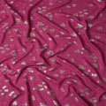Fuchsia Magenta Pink Floral Jacquard Silk Crepe 140cm