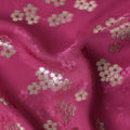 Fuchsia Magenta Pink Floral Jacquard Silk Crepe 140cm
