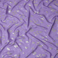 Bright Lilac Purple Floral Jacquard Silk Crepe 140cm