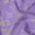 Bright Lilac Purple Floral Jacquard Silk Crepe 140cm