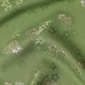Fern Olive Green Floral Jacquard Silk Crepe 140cm