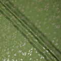 Fern Olive Green Floral Jacquard Silk Crepe 140cm