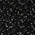 Jet Black Floral Jacquard Silk Crepe 140cm