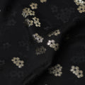 Jet Black Floral Jacquard Silk Crepe 140cm