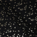 Jet Black Floral Jacquard Silk Crepe 140cm