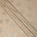Warm Champagne Beige Leaf Jacquard Silk Crepe 140cm