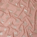 Dusty Rose Pink Leaf Jacquard Silk Crepe 140cm