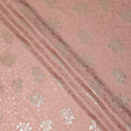 Dusty Rose Pink Leaf Jacquard Silk Crepe 140cm