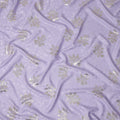 Soft Lavender Purple Leaf Jacquard Silk Crepe 140cm