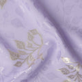 Soft Lavender Purple Leaf Jacquard Silk Crepe 140cm