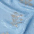 Powder Sky Blue Leaf Jacquard Silk Crepe 140cm