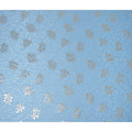 Powder Sky Blue Leaf Jacquard Silk Crepe 140cm