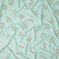 Pale Mint Green Leaf Jacquard Silk Crepe 140cm