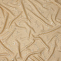Warm Champagne Beige Geometric Jacquard Silk Crepe 140cm