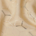 Warm Champagne Beige Geometric Jacquard Silk Crepe 140cm