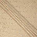 Warm Champagne Beige Geometric Jacquard Silk Crepe 140cm